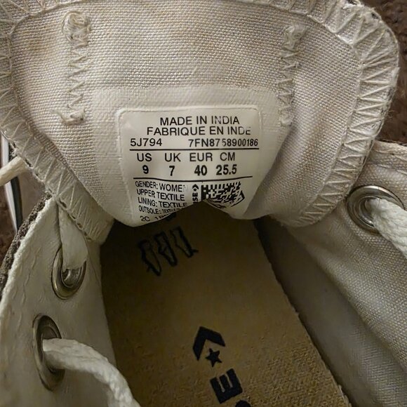 Converse Chuck Taylor All Star Low Top Charcoal Canvas Women’s 9 Classic Sneaker - Picture 4 of 11